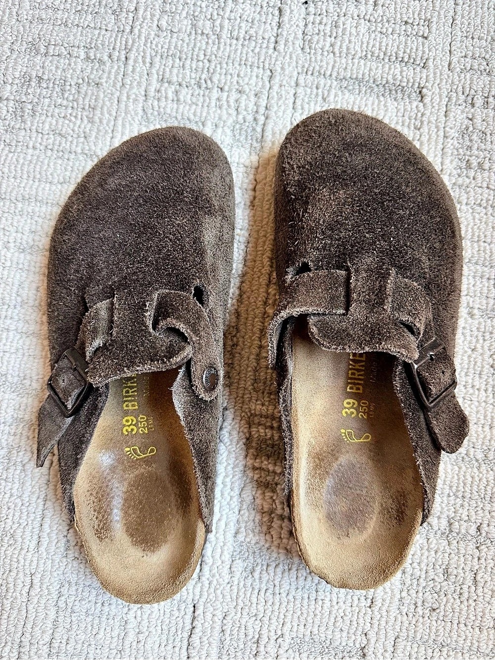 Birkenstock Boston Soft Footbed Suede Leather Brown Sandals